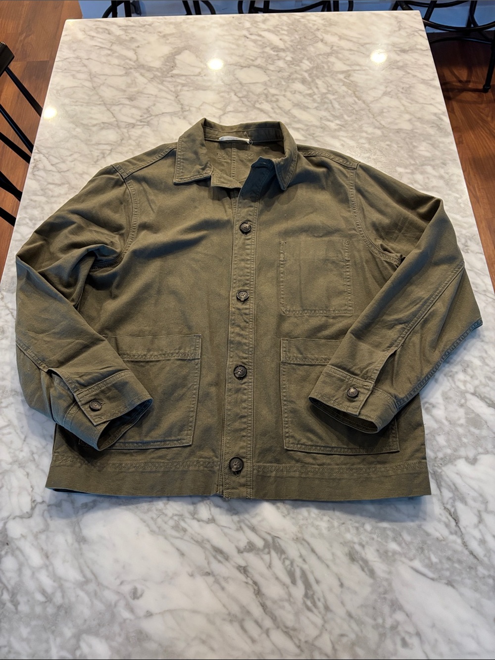 Everlane Olive Green Military Field Button Jacket